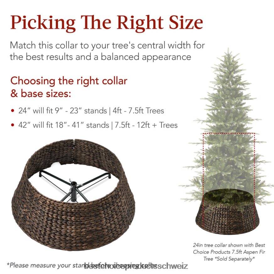 Best Choice Products Gewebter Weihnachtsbaumkragen aus Hyazinthe Tabak 2JD02285