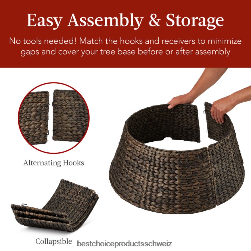 Best Choice Products Gewebter Weihnachtsbaumkragen aus Hyazinthe Tabak 2JD02285