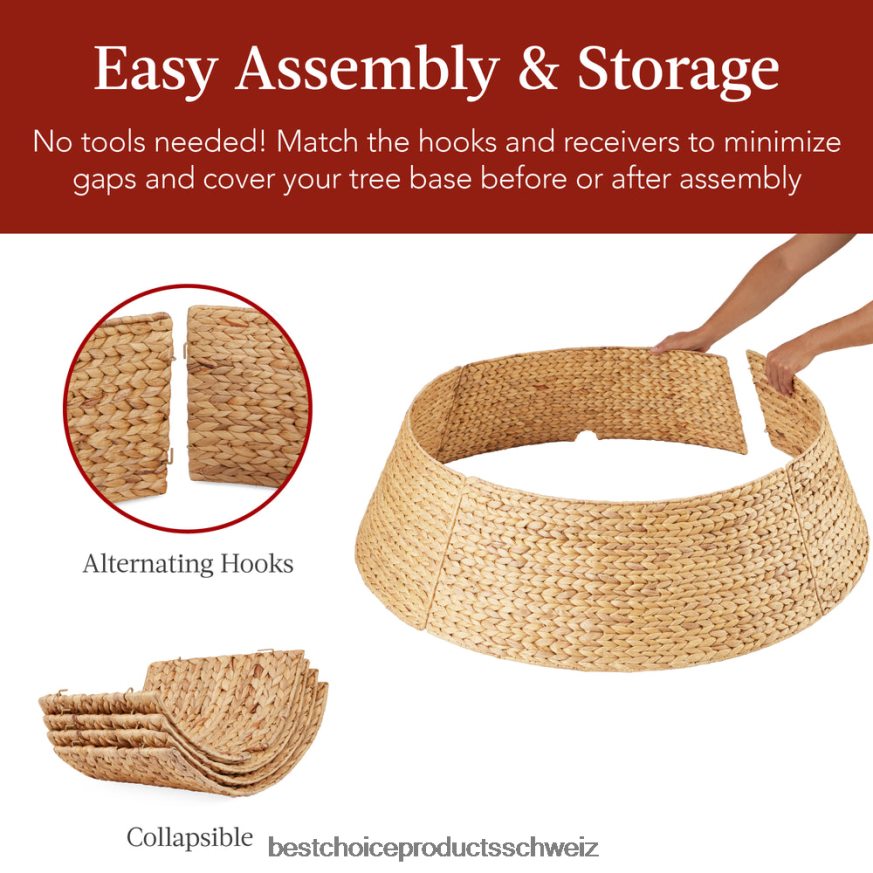 Best Choice Products Gewebter Weihnachtsbaumkragen aus Hyazinthe natürlich 2JD02278