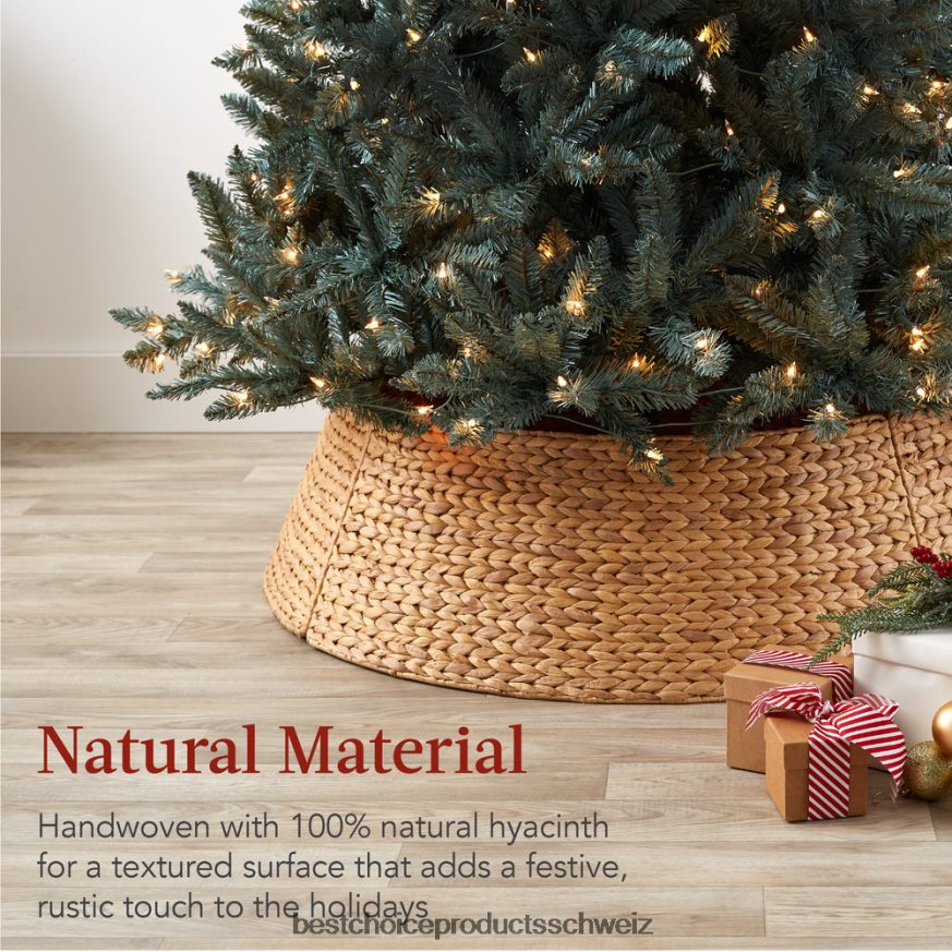 Best Choice Products Gewebter Weihnachtsbaumkragen aus Hyazinthe natürlich 2JD02278