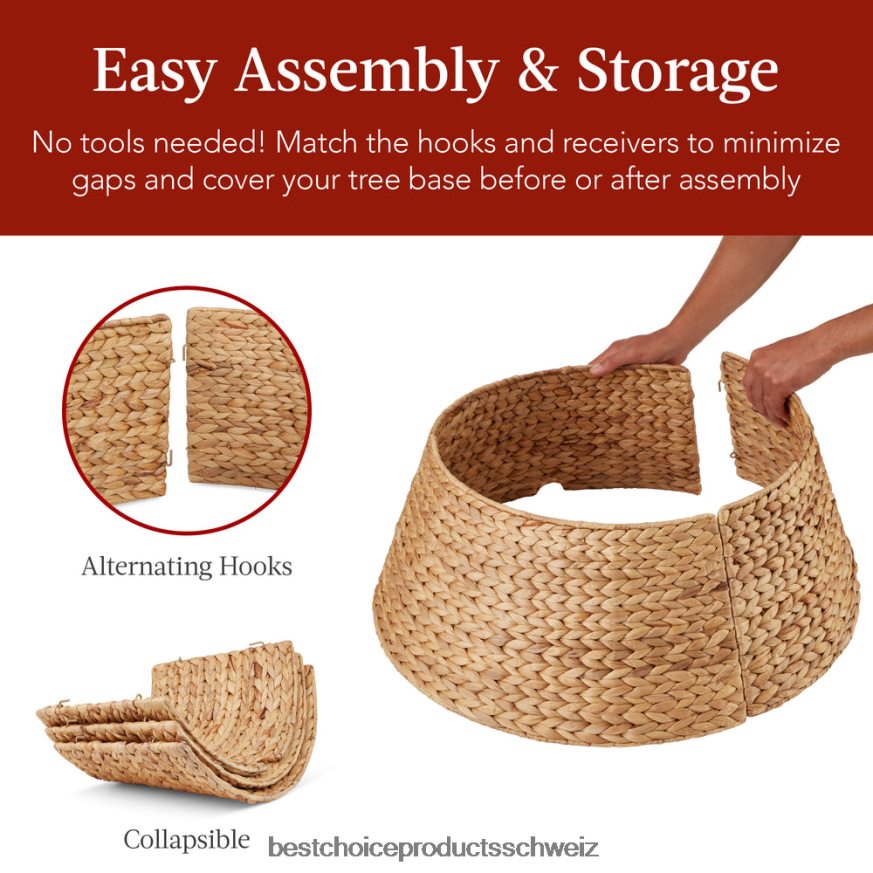 Best Choice Products Gewebter Weihnachtsbaumkragen aus Hyazinthe natürlich 2JD02284