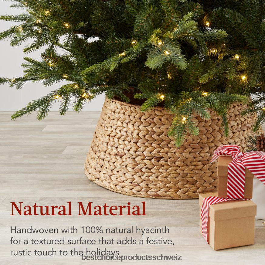 Best Choice Products Gewebter Weihnachtsbaumkragen aus Hyazinthe natürlich 2JD02284