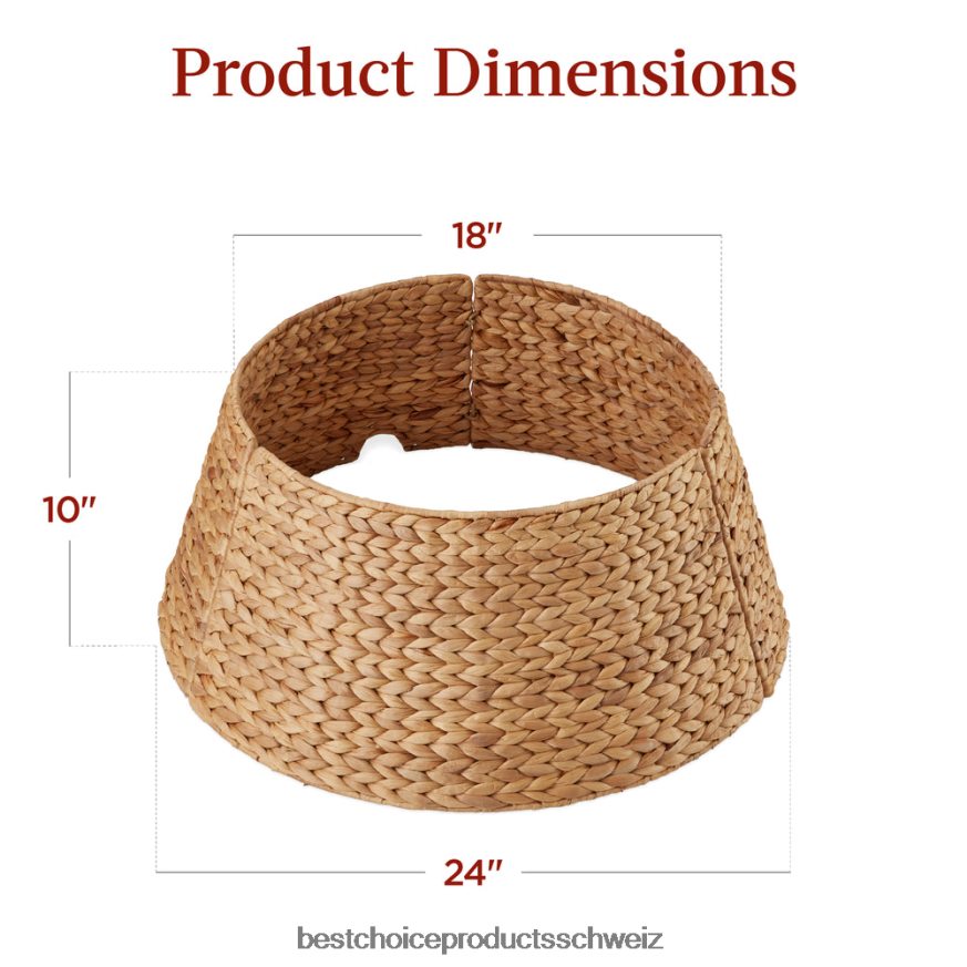 Best Choice Products Gewebter Weihnachtsbaumkragen aus Hyazinthe natürlich 2JD02284