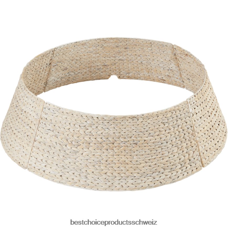 Best Choice Products Gewebter Weihnachtsbaumkragen aus Hyazinthe weiß gewaschen 2JD02277