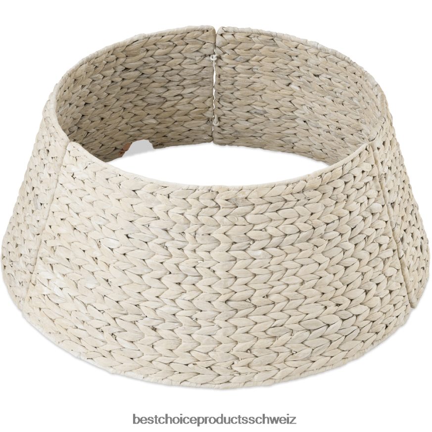 Best Choice Products Gewebter Weihnachtsbaumkragen aus Hyazinthe weiß gewaschen 2JD02283