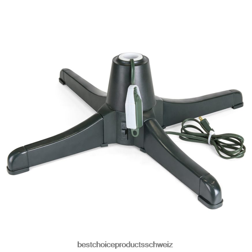 Best Choice Products Um 360 Grad drehbarer Weihnachtsbaumständer mit 3 Einstellungen und 3 Ausgängen Schwarz 2JD022138
