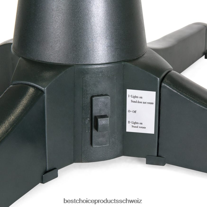 Best Choice Products Um 360 Grad drehbarer Weihnachtsbaumständer mit 3 Einstellungen und 3 Ausgängen Schwarz 2JD022138