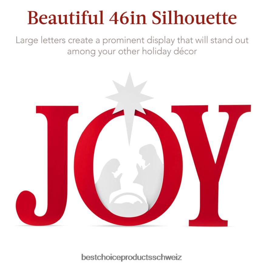 Best Choice Products 3-teilige Weihnachtskrippen-Gartendekoration mit Erdspießen rot-Weiss 2JD02263