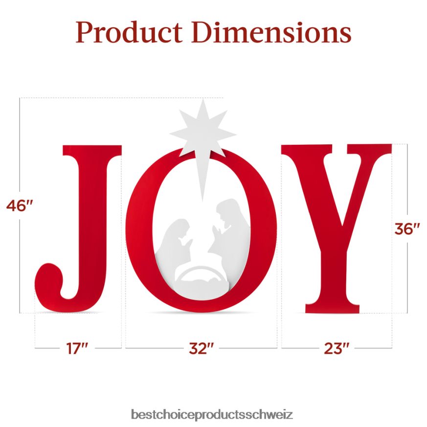 Best Choice Products 3-teilige Weihnachtskrippen-Gartendekoration mit Erdspießen rot-Weiss 2JD02263