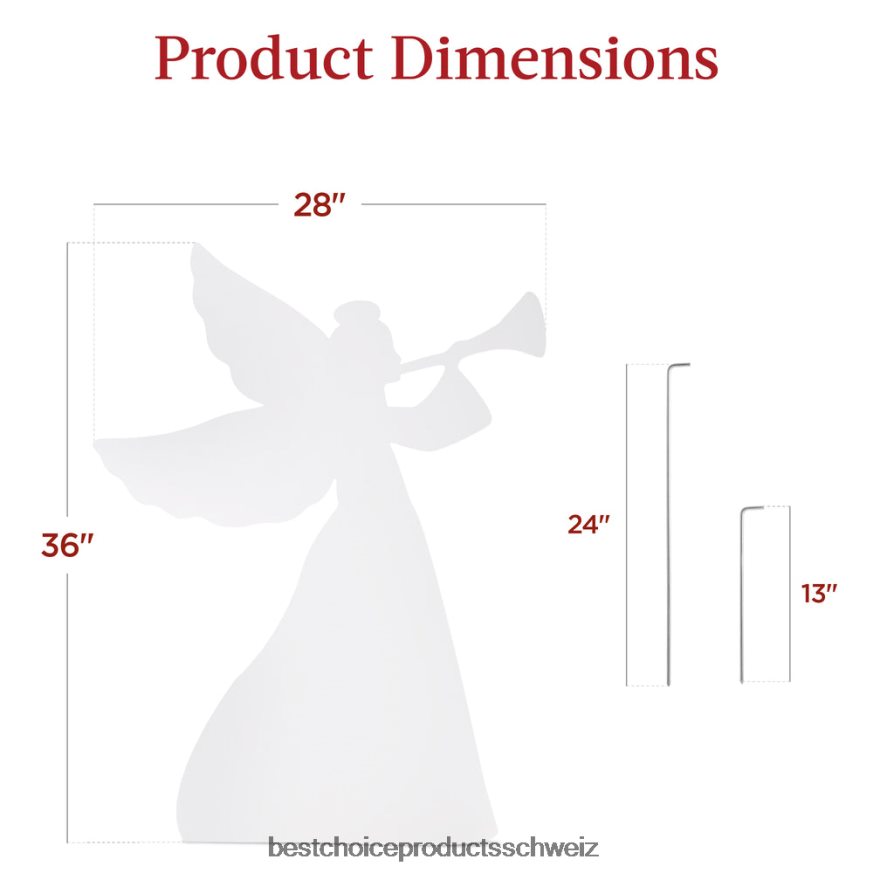 Best Choice Products Set mit 2 Weihnachtsengel-Gartendekorationen aus wetterbeständigem PVC Weiß 2JD02231