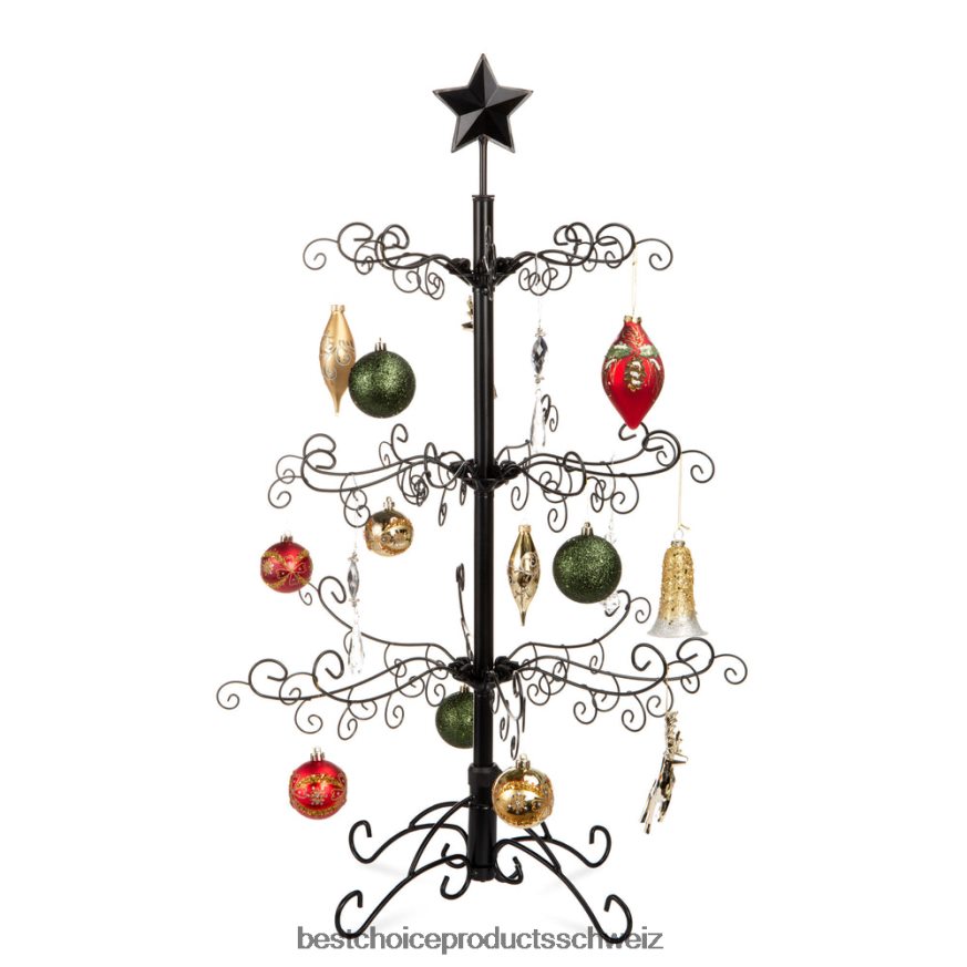 Best Choice Products Weihnachtsbaumschmuck-Display aus Schmiedeeisen mit einfacher Montage Schwarz 2JD022142