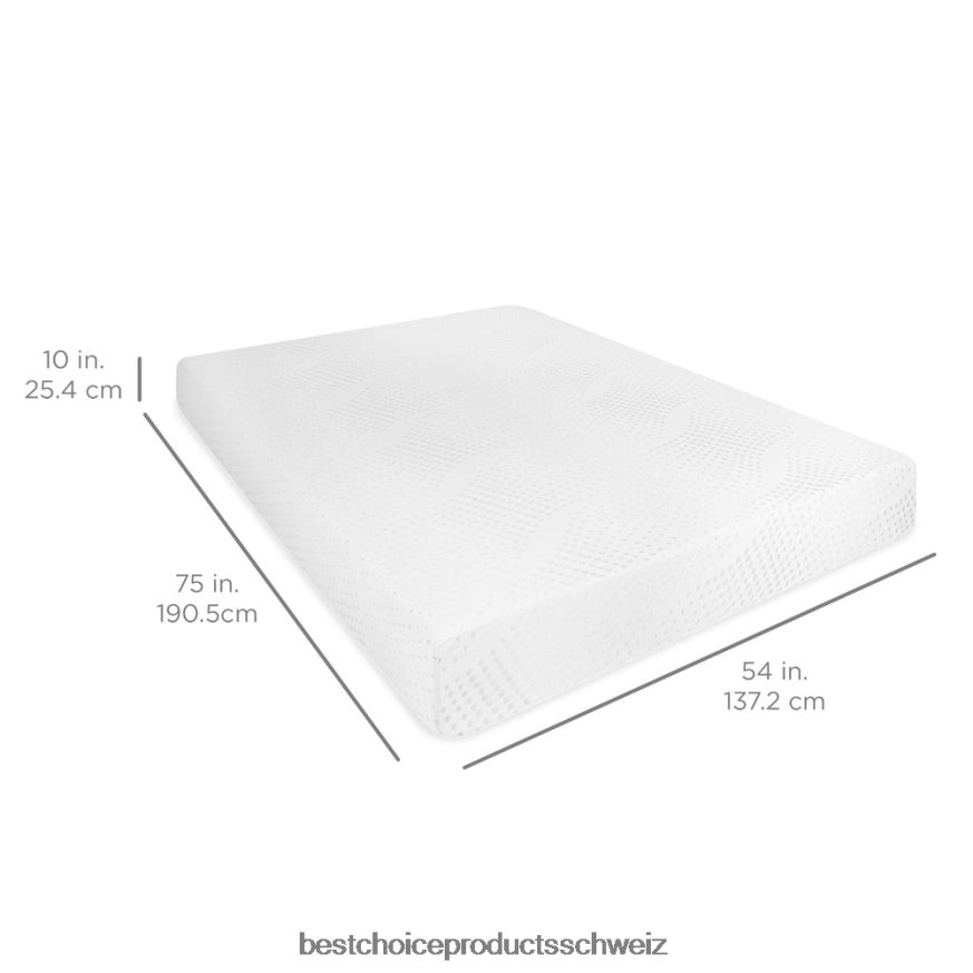 Best Choice Products 10-Zoll-Doppelschicht-Memoryschaummatratze mit Certipur-US-zertifiziertem Schaumstoff Schönheit 2JD0221189