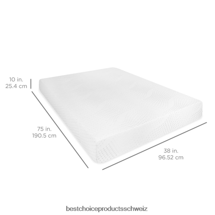 Best Choice Products 10-Zoll-Doppelschicht-Memoryschaummatratze mit Certipur-US-zertifiziertem Schaumstoff Schönheit 2JD0221191