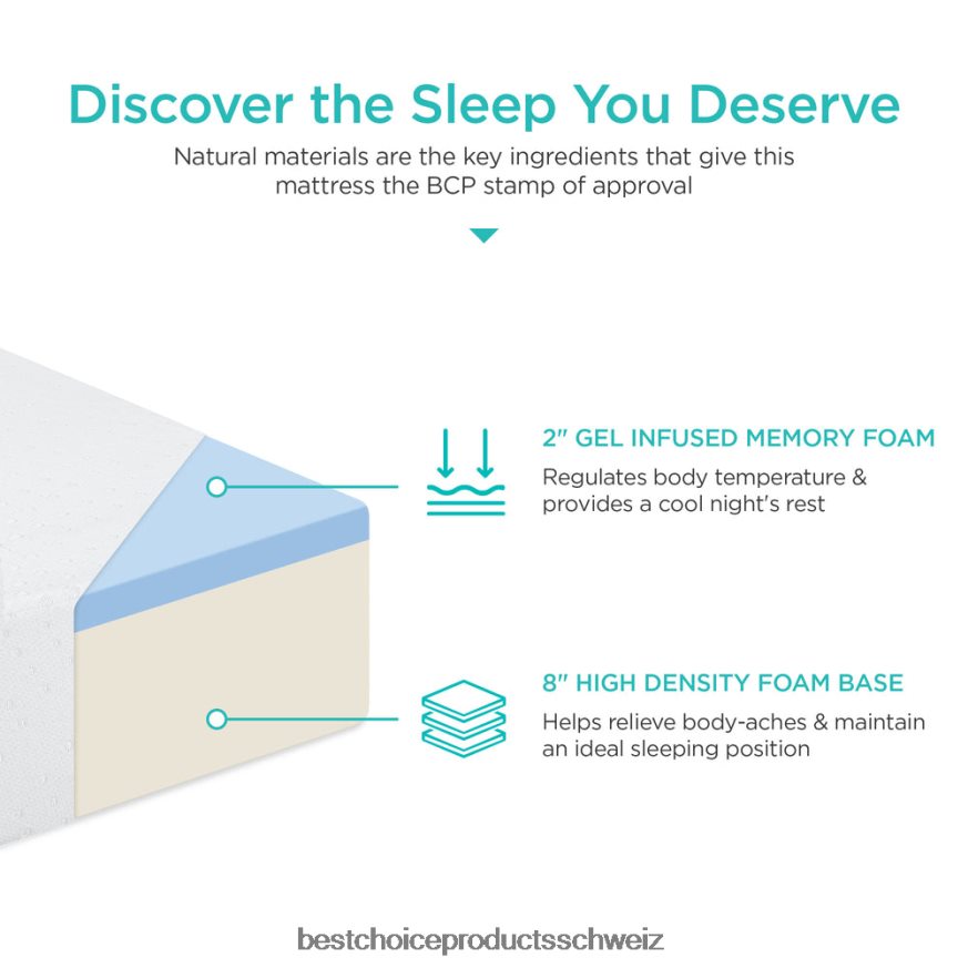 Best Choice Products 10-Zoll-Doppelschichtmatratze mit Gel-Memory-Schaum Schönheit 2JD0221296