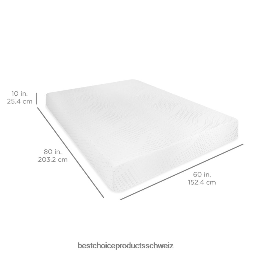 Best Choice Products 10-Zoll-Doppelschichtmatratze mit Gel-Memory-Schaum Schönheit 2JD0221296