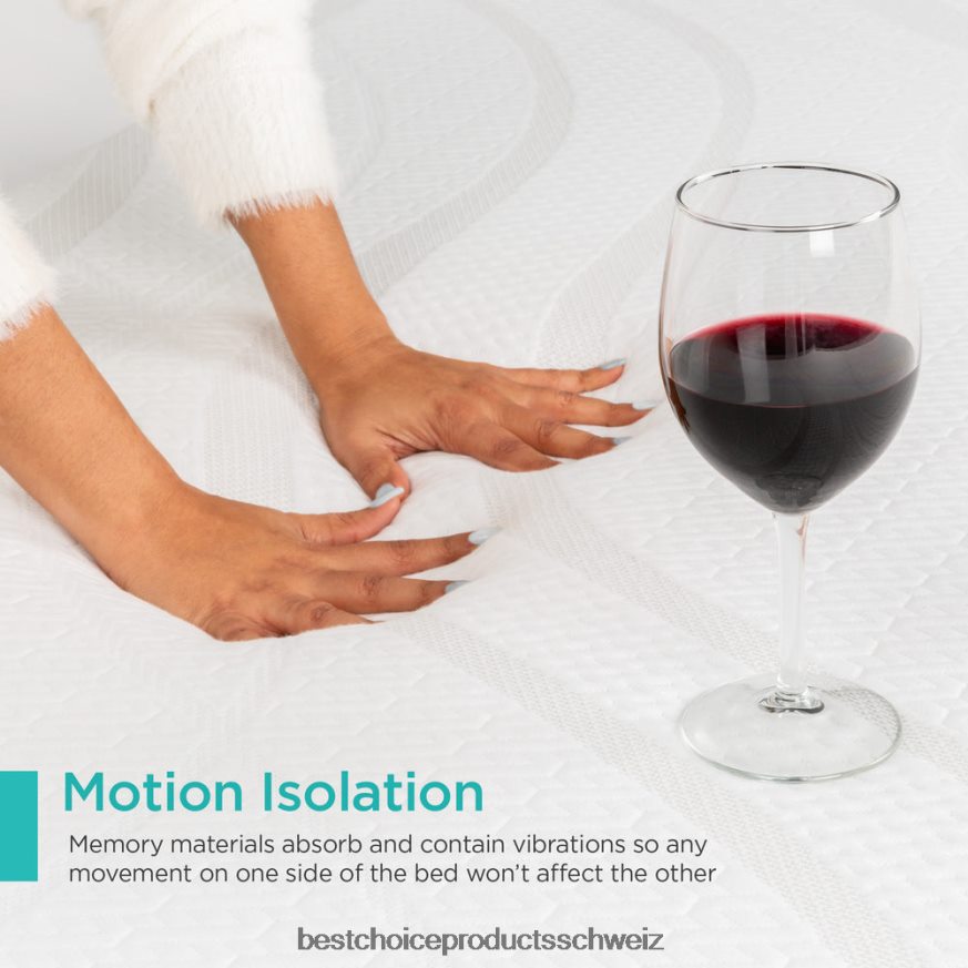 Best Choice Products 12 Zoll mittelweiche Gel-Memory-Schaum-Matratze aus grünem Tee und Bambuskohle Schönheit 2JD0221216