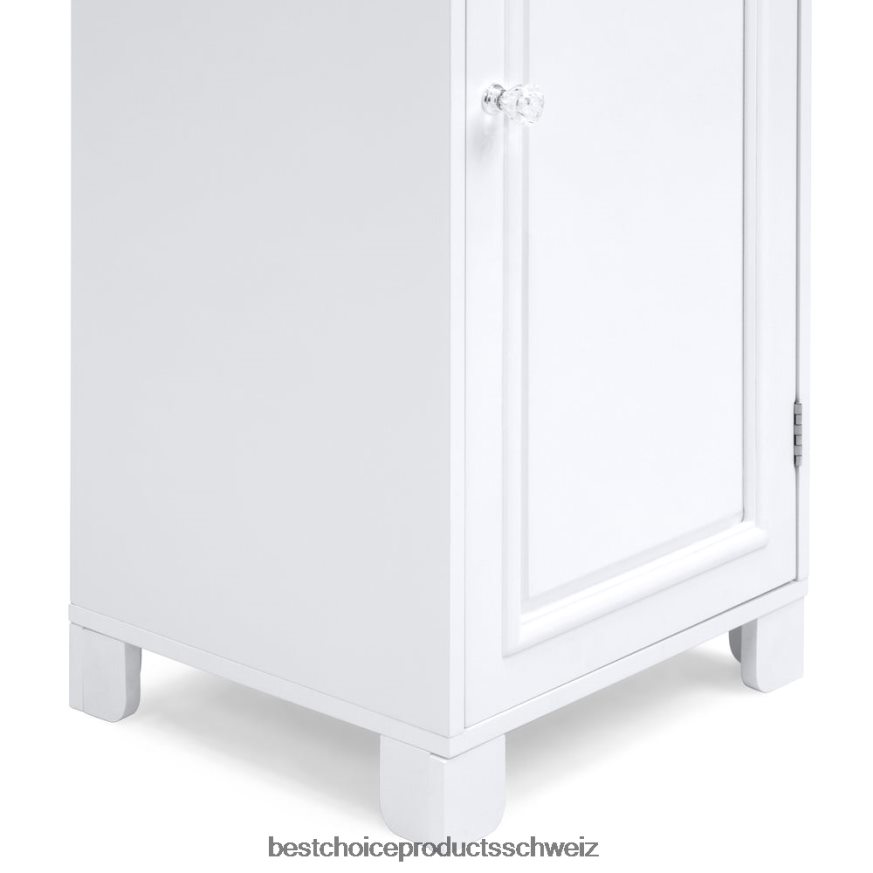 Best Choice Products 3-stöckiger klassischer Holzbodenschrank mit Tür Weiß 2JD0221289