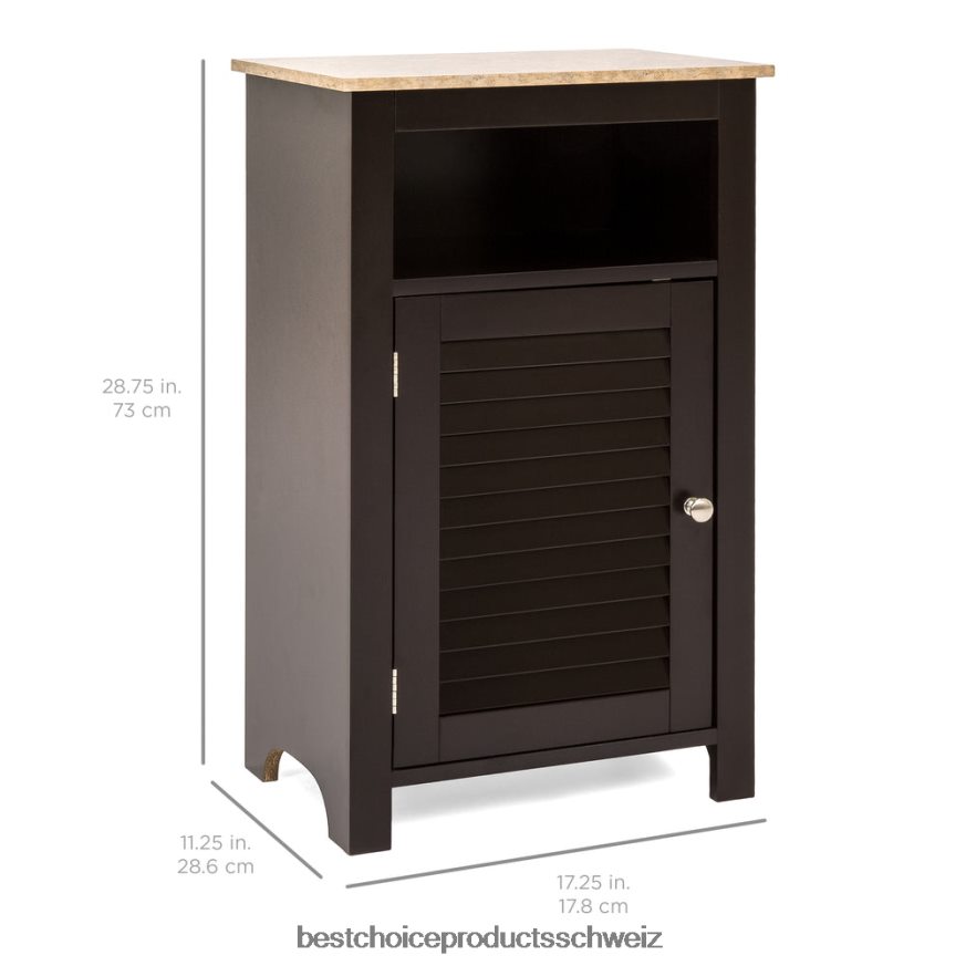 Best Choice Products Badezimmer-Bodenschrank Espresso 2JD0221292