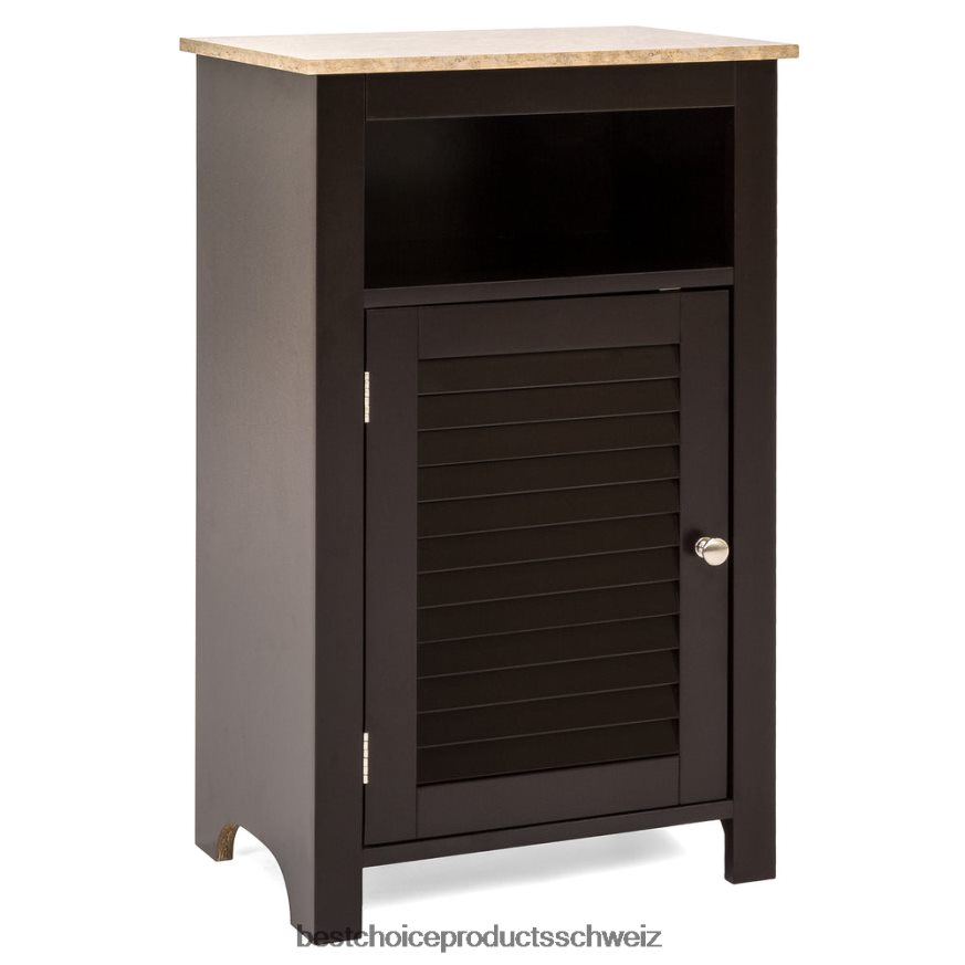 Best Choice Products Badezimmer-Bodenschrank Espresso 2JD0221292