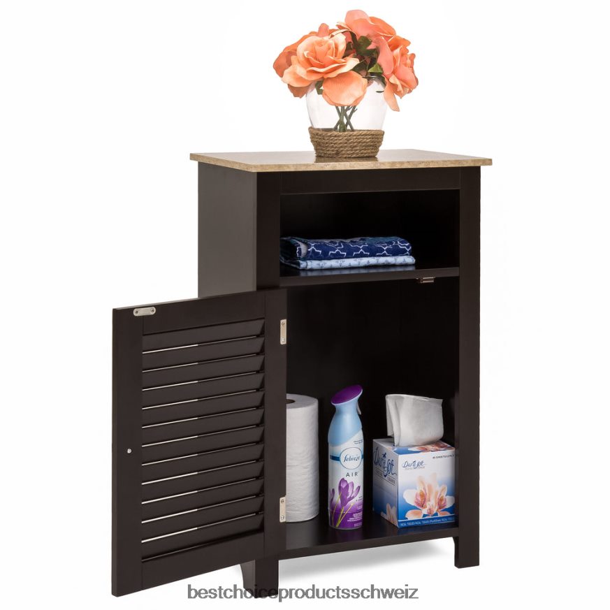 Best Choice Products Badezimmer-Bodenschrank Espresso 2JD0221292
