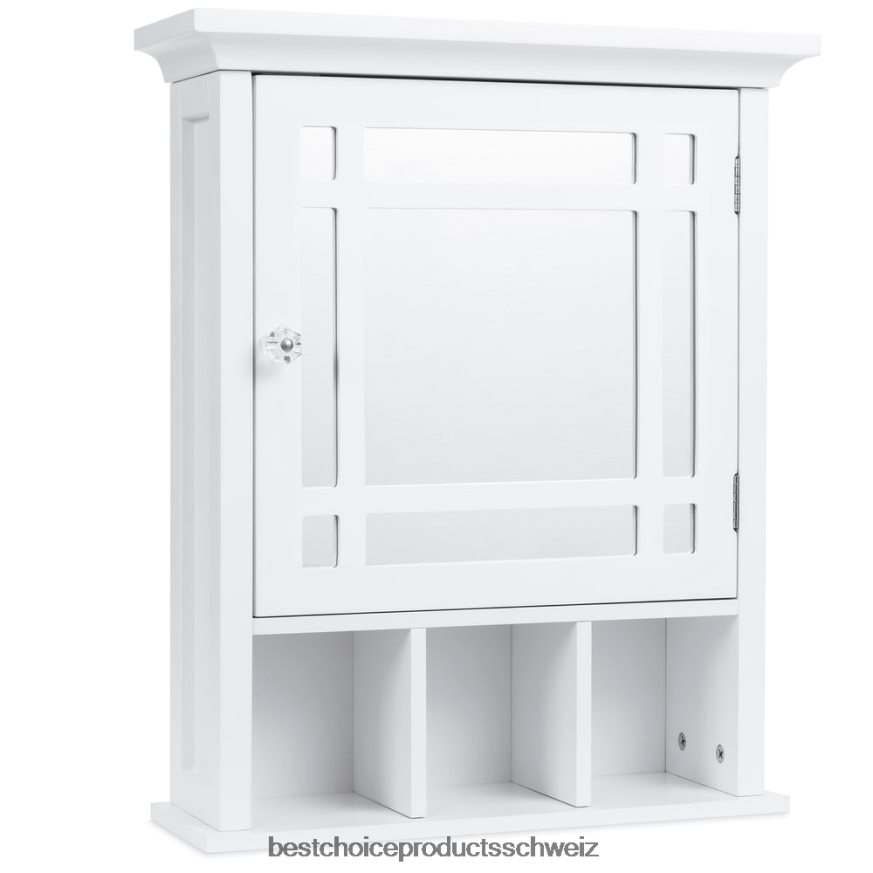 Best Choice Products Badezimmer-Kosmetikspiegel-Wandschrank Weiß 2JD0221291