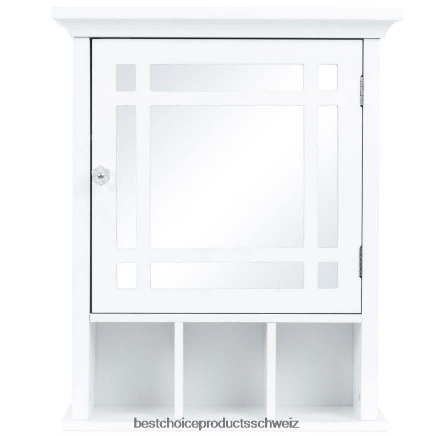 Best Choice Products Badezimmer-Kosmetikspiegel-Wandschrank Weiß 2JD0221291