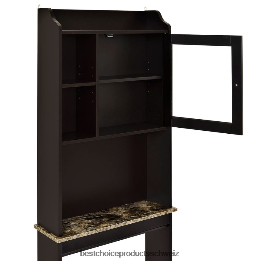 Best Choice Products Badezimmerschrank über der Toilette mit 1 Tür Espresso 2JD0221287