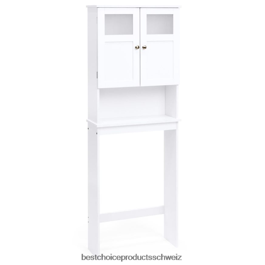 Best Choice Products Badezimmerschrank mit Doppeltür über der Toilette Weiß 2JD0221280