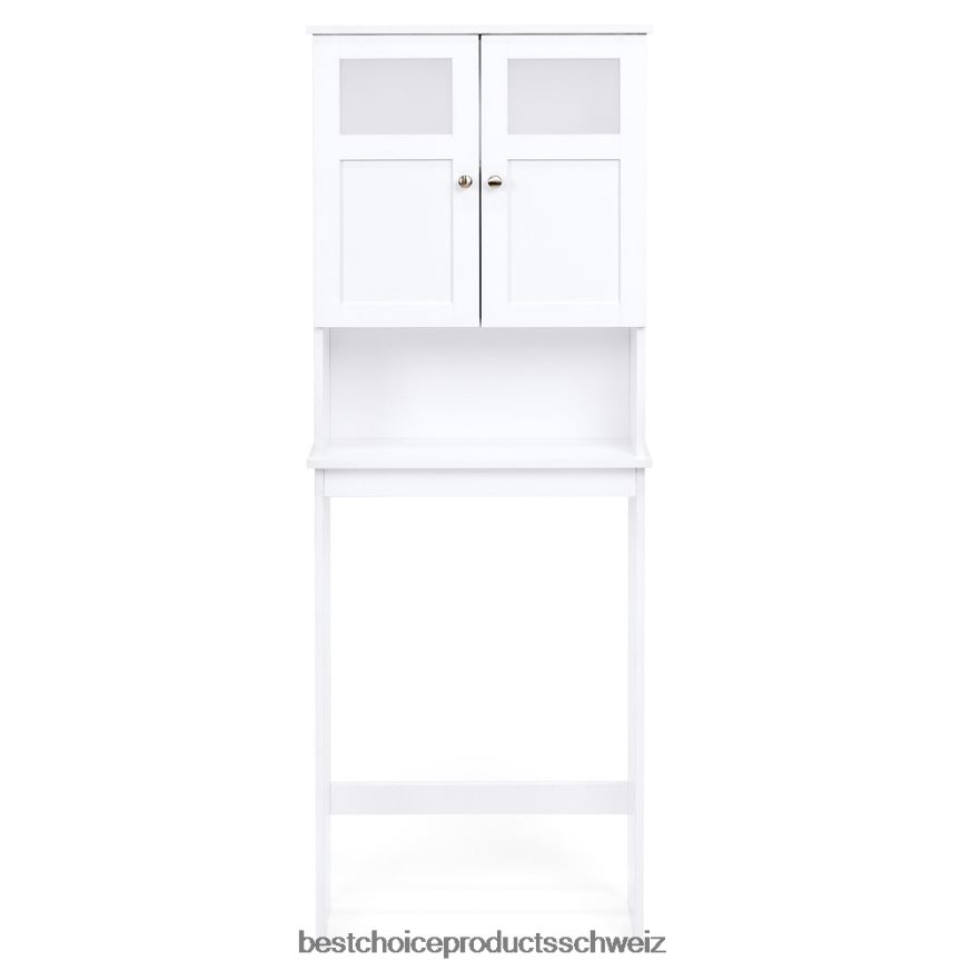 Best Choice Products Badezimmerschrank mit Doppeltür über der Toilette Weiß 2JD0221280