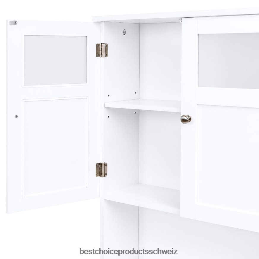 Best Choice Products Badezimmerschrank mit Doppeltür über der Toilette Weiß 2JD0221280