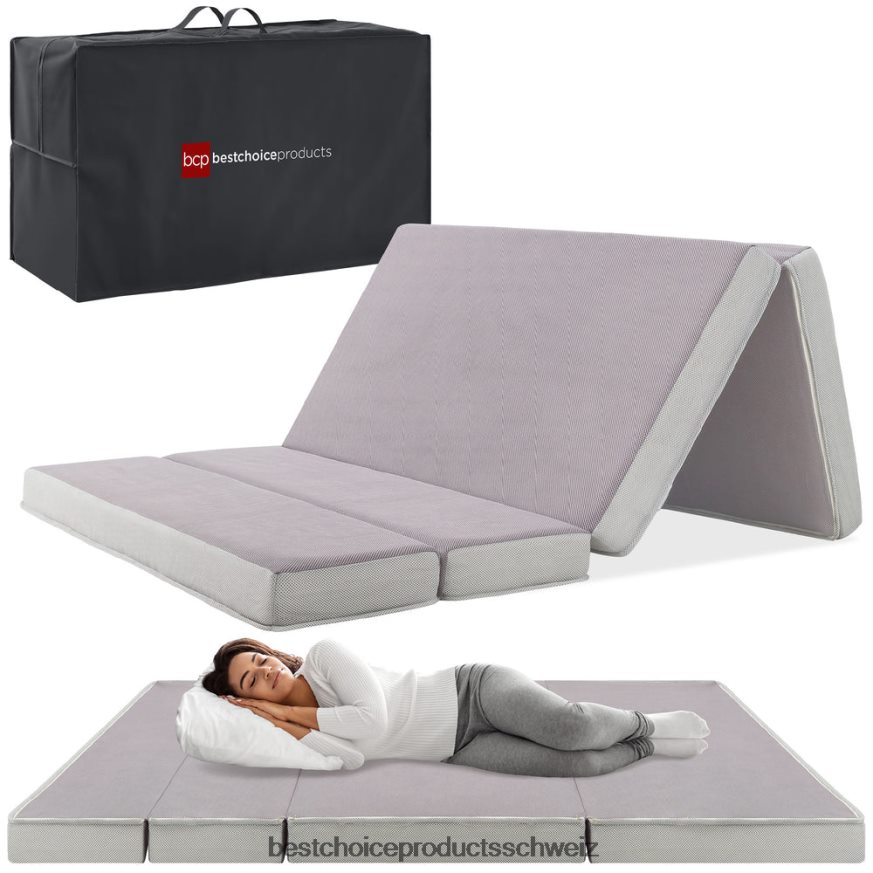 Best Choice Products Zusammenklappbare, tragbare Matratzenauflage mit weichem Schaumstoff Schönheit 2JD022344