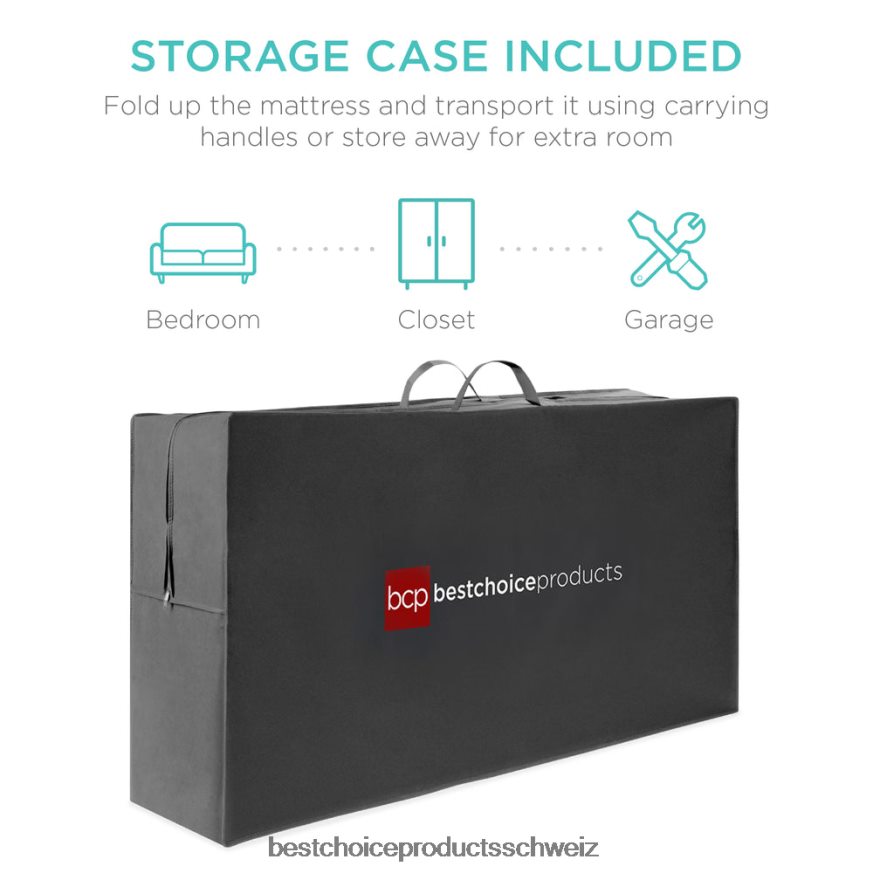 Best Choice Products Zusammenklappbare, tragbare Matratzenauflage mit weichem Schaumstoff Schönheit 2JD022345