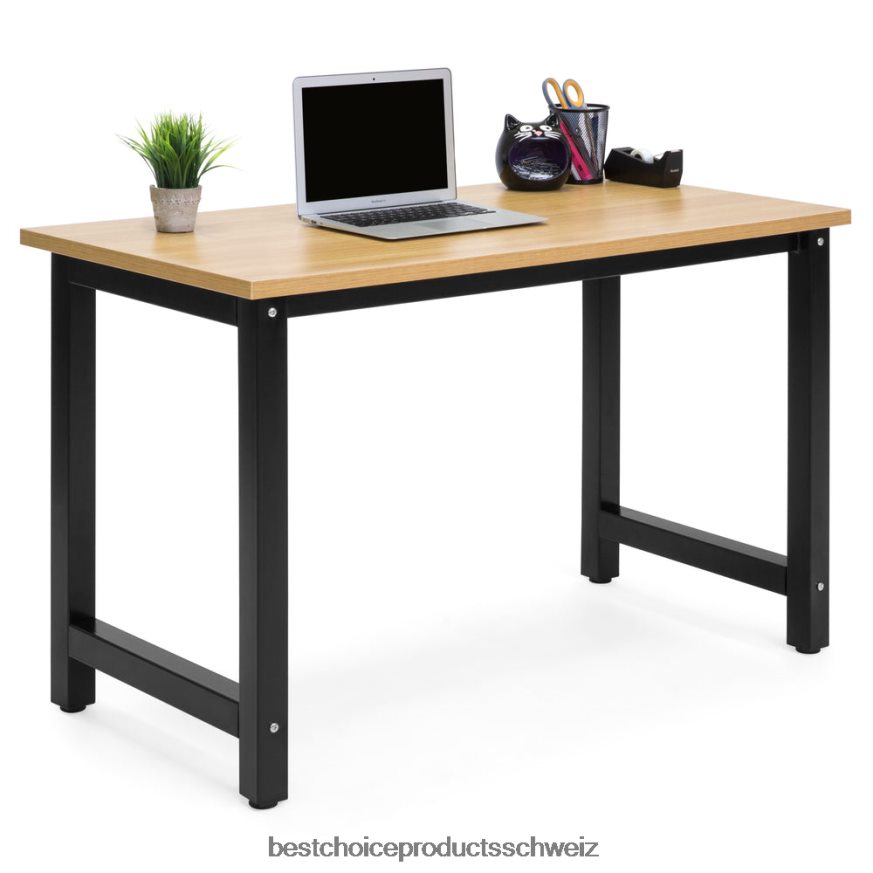 Best Choice Products 47,25 x 23,5 Zoll Heimbüro-Computertisch-Arbeitsplatztisch mit verstellbaren Beinen Hellbraun 2JD0221275