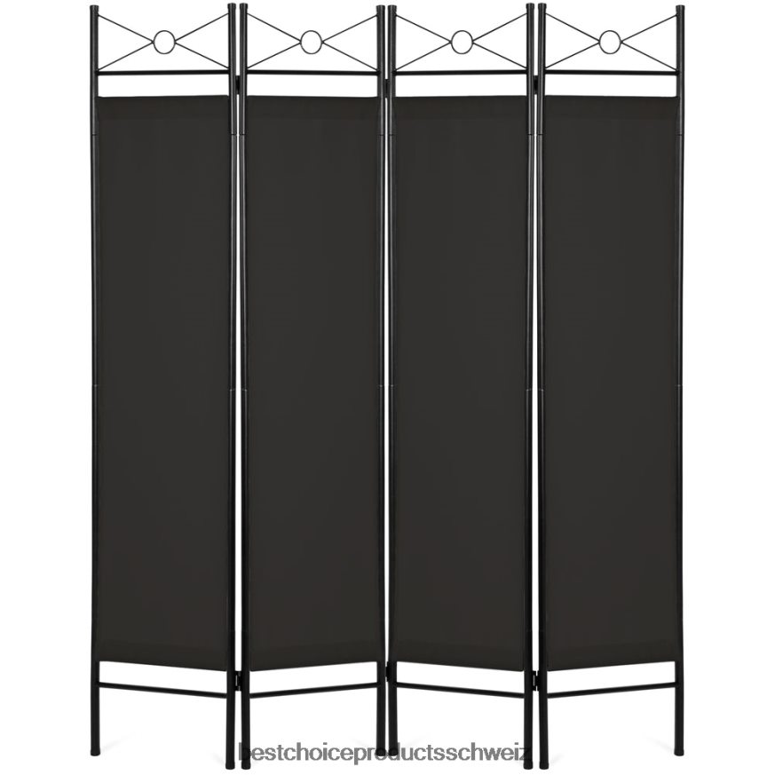 Best Choice Products 4-teiliger, faltbarer Sichtschutz, Raumteiler, Dekorationsakzent, 6 Fuß Schwarz 2JD022659