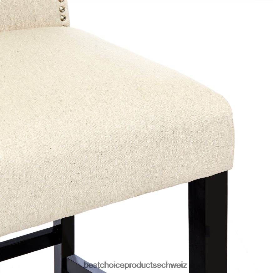 Best Choice Products Satz mit 2 30-Zoll-Barhockern aus Kunstleder mit Thekenhöhe und Nietenbesatz an der Rückseite braun 2JD0221277