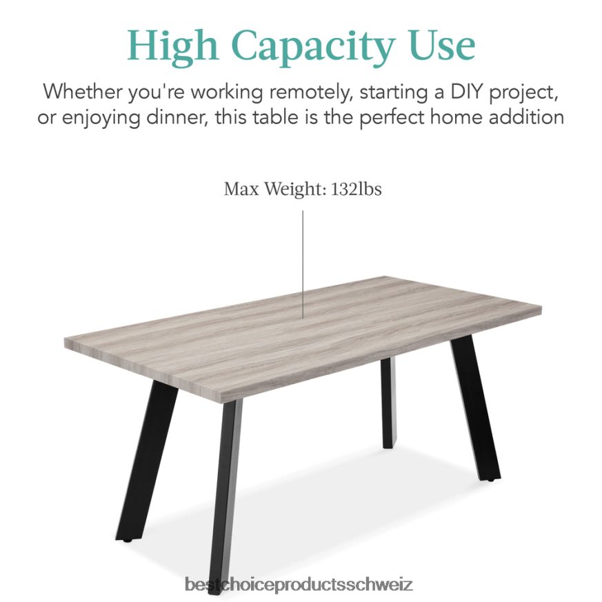 Best Choice Products moderner ausziehbarer Esstisch mit Plattenverlängerung, 2 Schlösser grau 2JD0221252