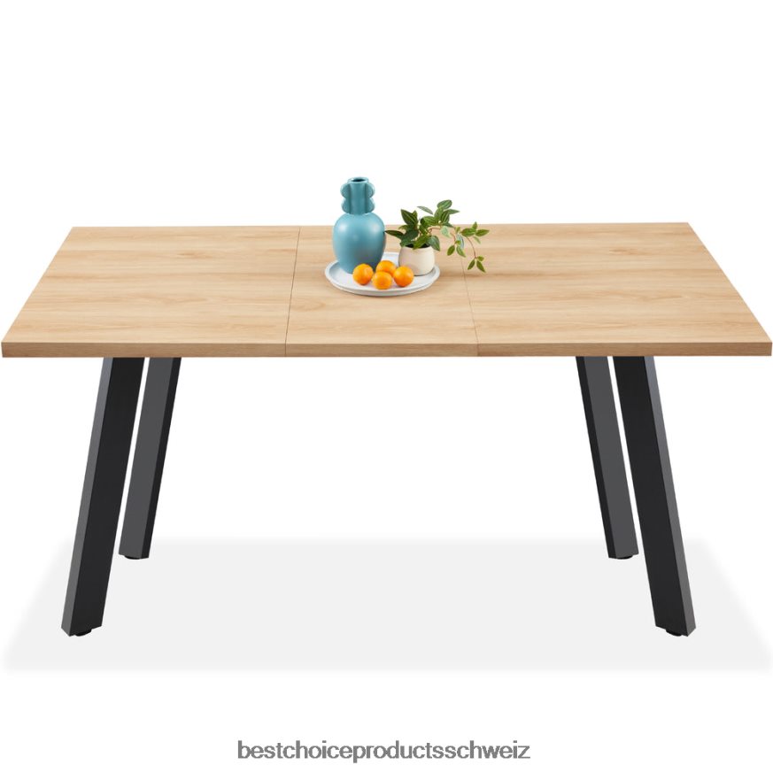 Best Choice Products moderner ausziehbarer Esstisch mit Plattenverlängerung, 2 Schlösser natürliche Eiche 2JD0221251