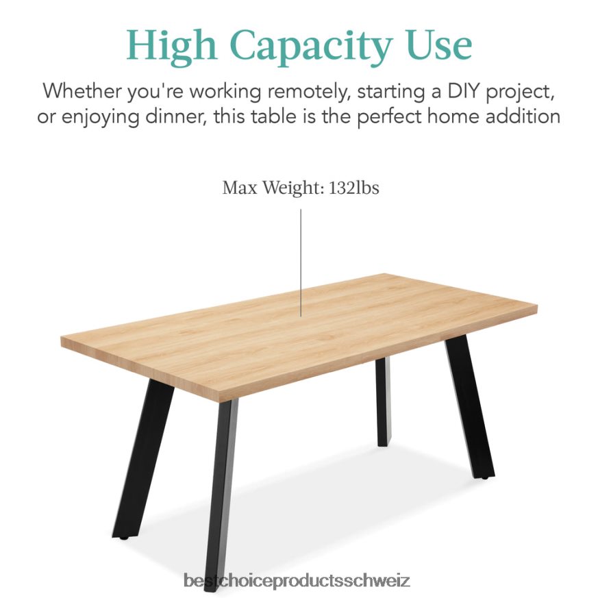Best Choice Products moderner ausziehbarer Esstisch mit Plattenverlängerung, 2 Schlösser natürliche Eiche 2JD0221251