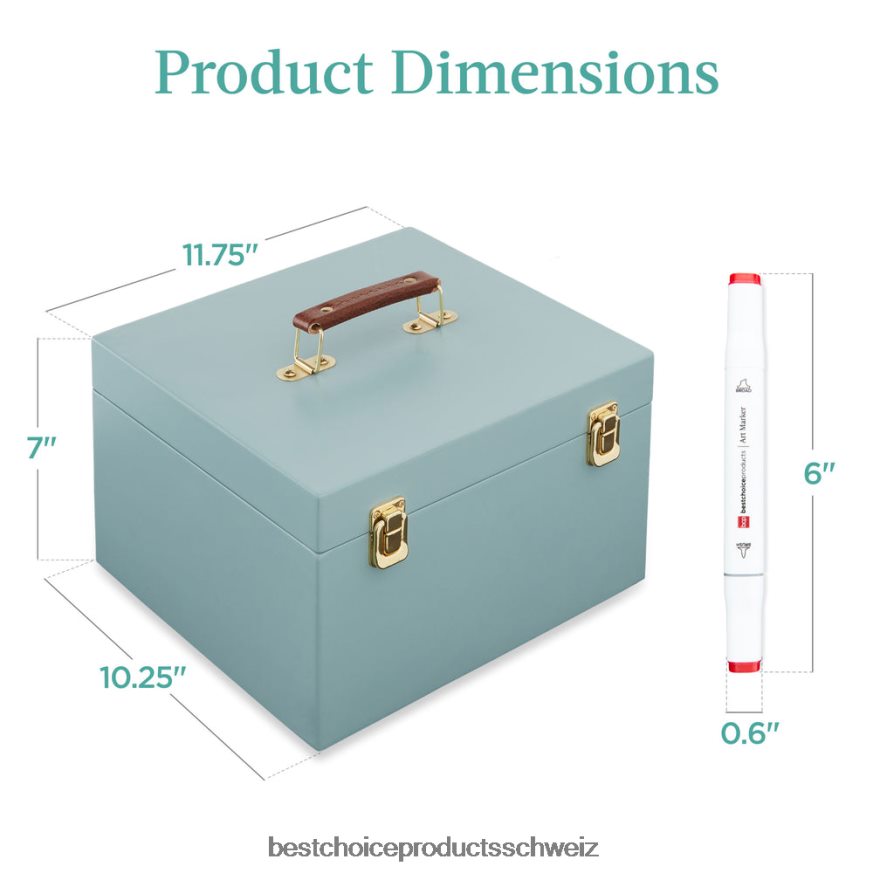 Best Choice Products Markierungsstift-Set auf Alkoholbasis mit Pinsel und Keilspitze, Tragetasche Blau 2JD0221048