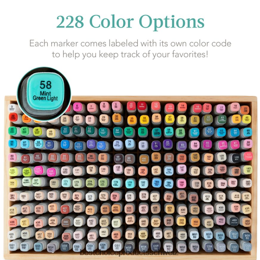 Best Choice Products Markierungsstift-Set auf Alkoholbasis mit Pinsel und Keilspitze, Tragetasche natürlich 2JD0221063