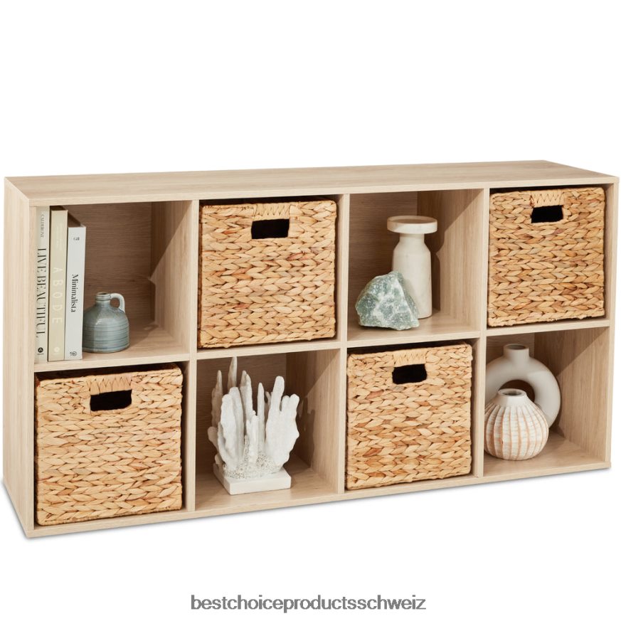 Best Choice Products 8-Würfel-Bücherregal, 11-Zoll-Aufbewahrungsdisplay mit abnehmbaren Paneelen, anpassbar helle Eiche 2JD022381