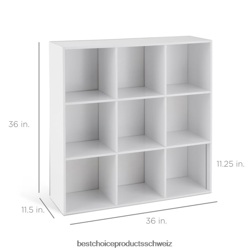 Best Choice Products 9-Würfel-Bücherregal mit 3 abnehmbaren Paneelen, anpassbares Design Weiß 2JD022616