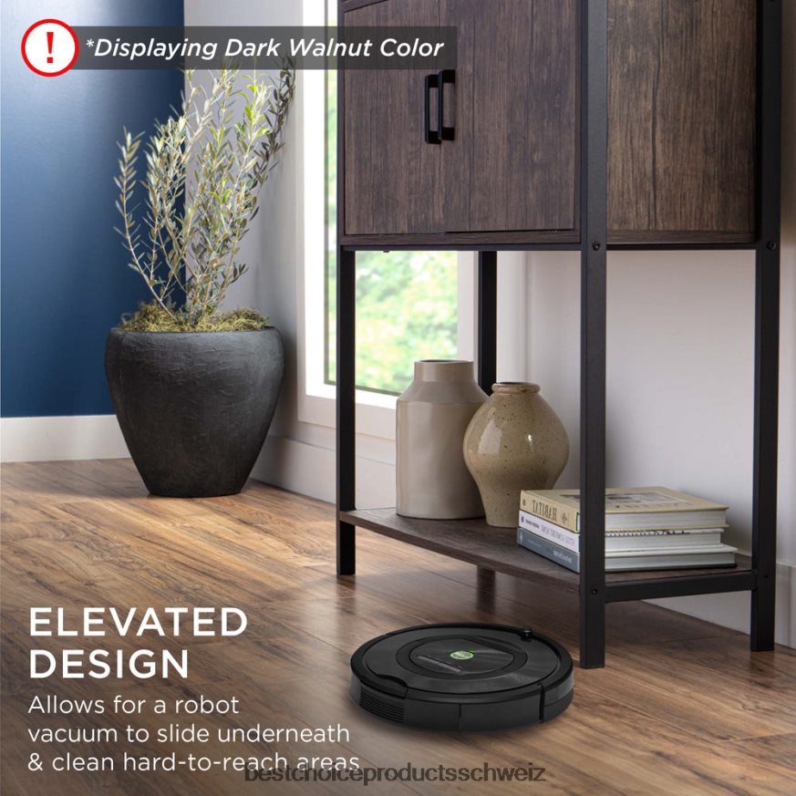 Best Choice Products Aufbewahrungs-Bücherregal für Wohnzimmer, Gehweg mit Schrank, erhöhtes Design helle Eiche 2JD022386