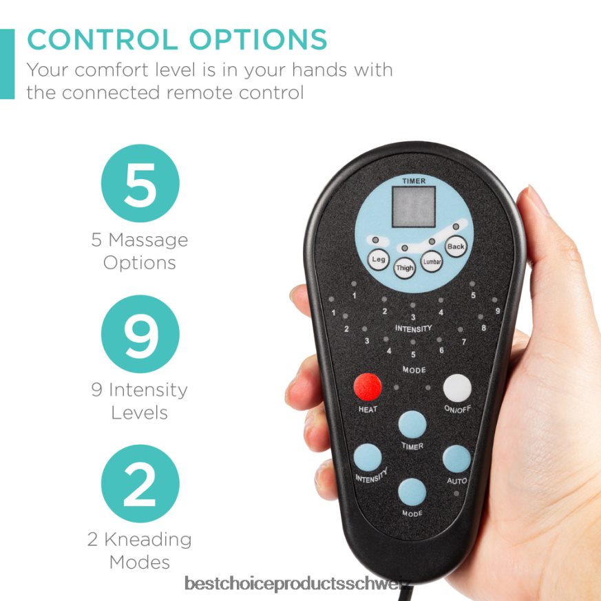 Best Choice Products Elektrischer Massage-Liegestuhl aus Kunstleder mit Hocker und Ottomane, Fernbedienung braun 2JD022359