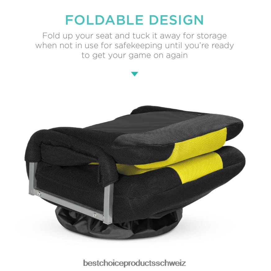 Best Choice Products Gaming-Bodenstuhl mit 360-Grad-Drehgelenk, Armlehne und verstellbarer Rückenlehne Schwarz Gelb 2JD0221173