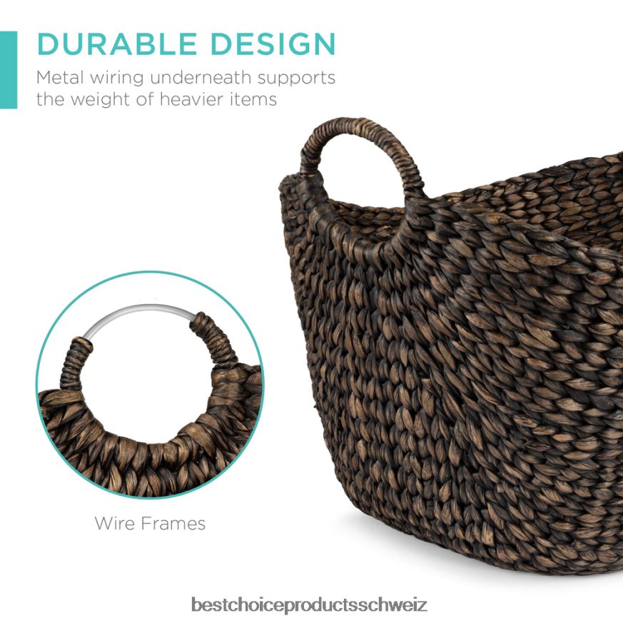 Best Choice Products Großer Mehrzweck-Aufbewahrungskorb aus Seegras mit Griffen braun 2JD022643