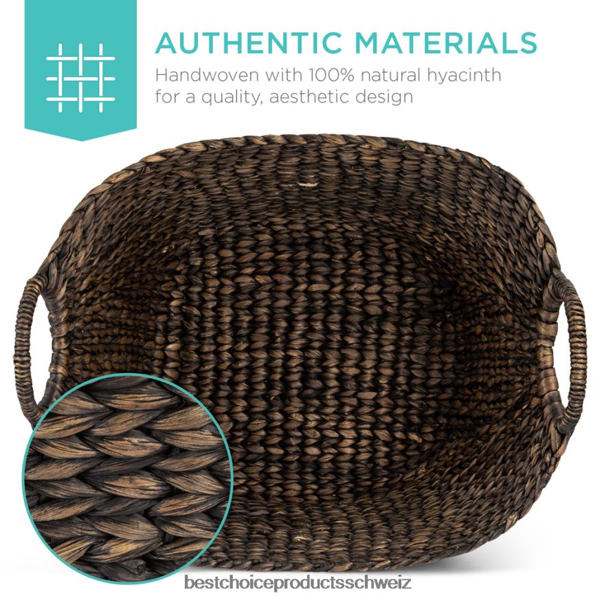 Best Choice Products Großer Mehrzweck-Aufbewahrungskorb aus Seegras mit Griffen braun 2JD022643