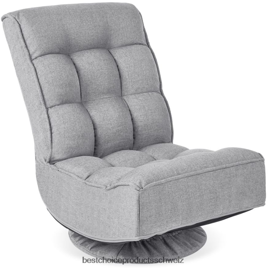 Best Choice Products Klappbarer Gaming-Bodenstuhl mit 360-Grad-Drehgelenk und 4 verstellbaren Positionen grau 2JD0221208