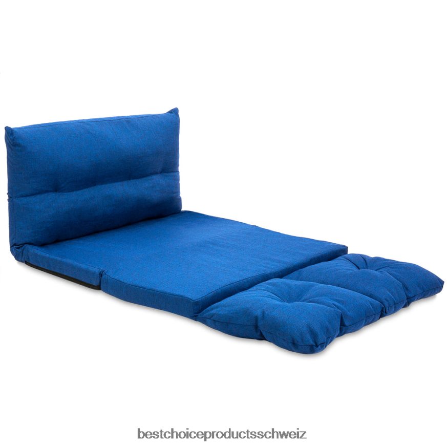 Best Choice Products Klappbarer Lounge-Futon-Gaming-Couchstuhl aus Leinen Blau 2JD0221270