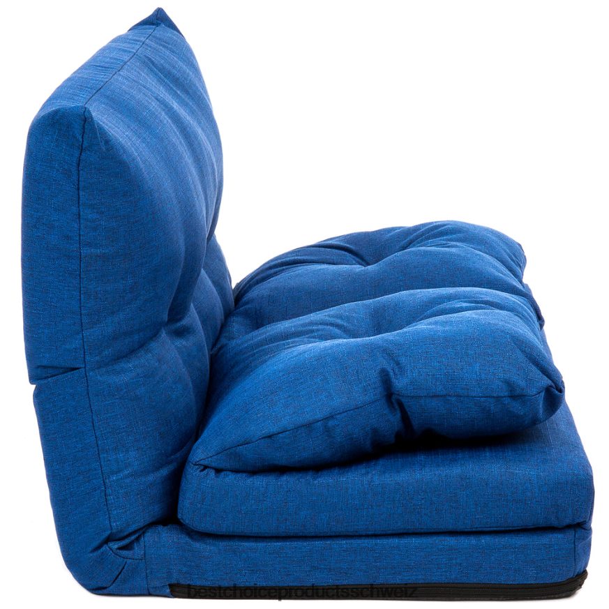 Best Choice Products Klappbarer Lounge-Futon-Gaming-Couchstuhl aus Leinen Blau 2JD0221270